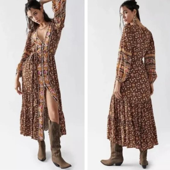 Spell Madame Peacock Walk Through Gown Dress Duster XS NWT - Picture 2 of 12